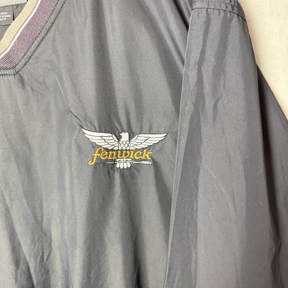 Fenwick Mens Vintage Fishing Pullover V-Neck Windbreaker Black Jacket Size XL - Picture 5 of 12